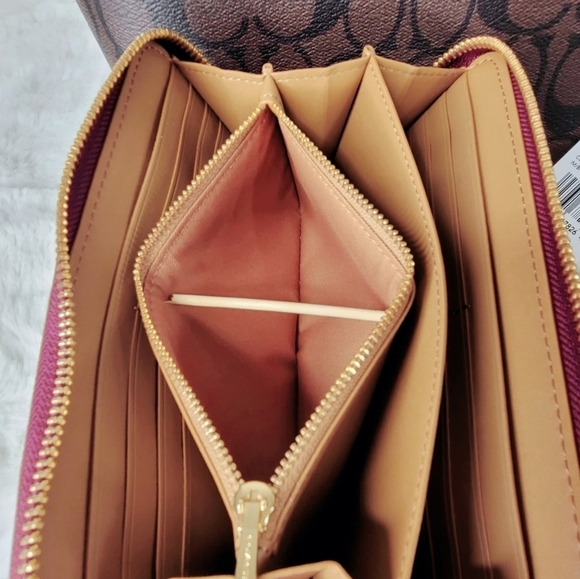 🌸 COACH SET 2PCS tote shoulder bag wallet + handbag NWT Matching Wallet - Picture 9 of 14